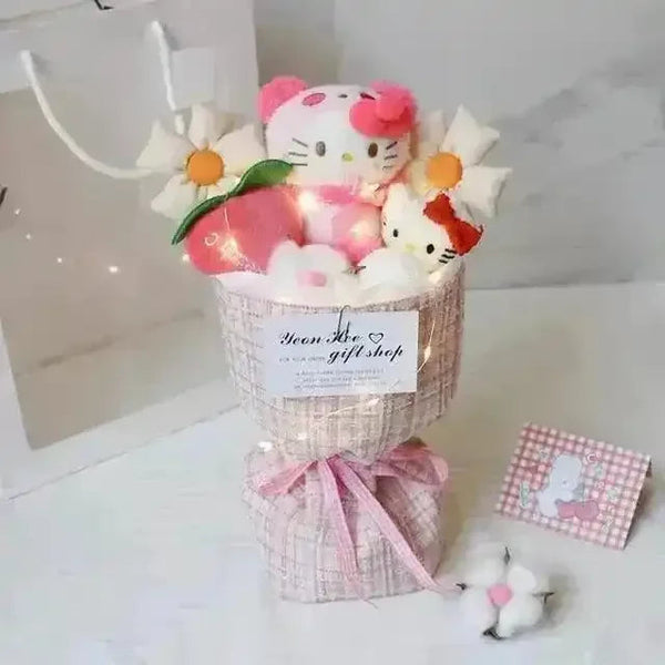 Premium Sanrio My Melody Kuromi Hello Kitty Doll Bouquet - Bear Hugs