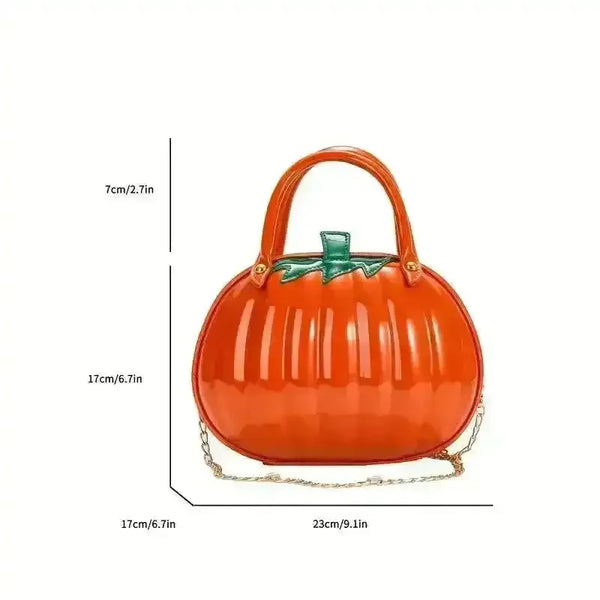 Pumpkin Shaped Satchel Novelty Crossbody Bag - Bear Hugs