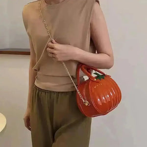 Pumpkin Shaped Satchel Novelty Crossbody Bag - Bear Hugs