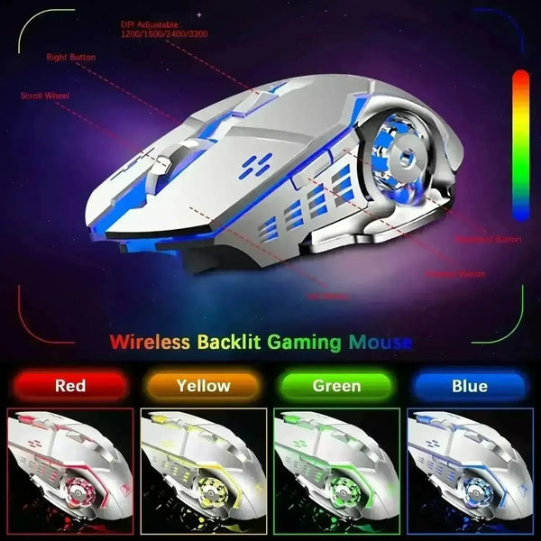 QZUKOY Mechanical Feel Gaming Keyboard and Mouse - Bear Hugs