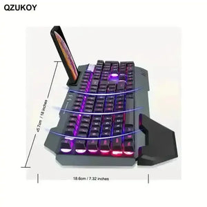 QZUKOY Mechanical Feel Gaming Keyboard and Mouse - Bear Hugs