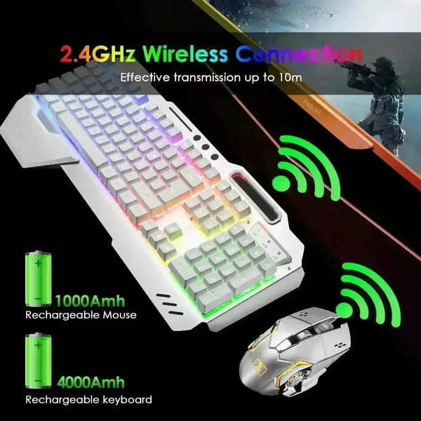 QZUKOY Mechanical Feel Gaming Keyboard and Mouse - Bear Hugs