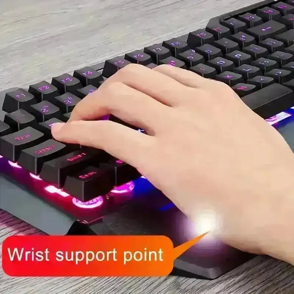 QZUKOY Mechanical Feel Gaming Keyboard and Mouse - Bear Hugs