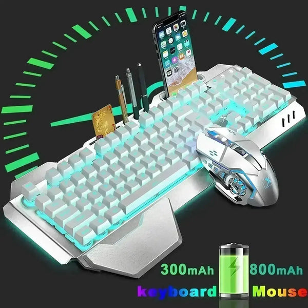QZUKOY Mechanical Feel Gaming Keyboard and Mouse - Bear Hugs