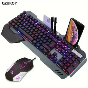 QZUKOY Mechanical Feel Gaming Keyboard and Mouse - Bear Hugs