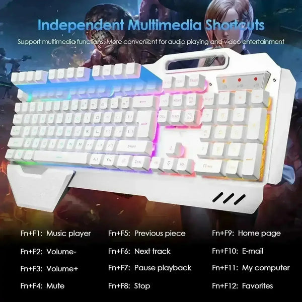 QZUKOY Mechanical Feel Gaming Keyboard and Mouse - Bear Hugs