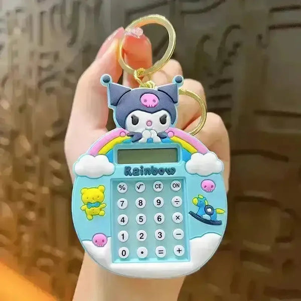 Rainbow Kuromi Calculator Keychain - Bear Hugs