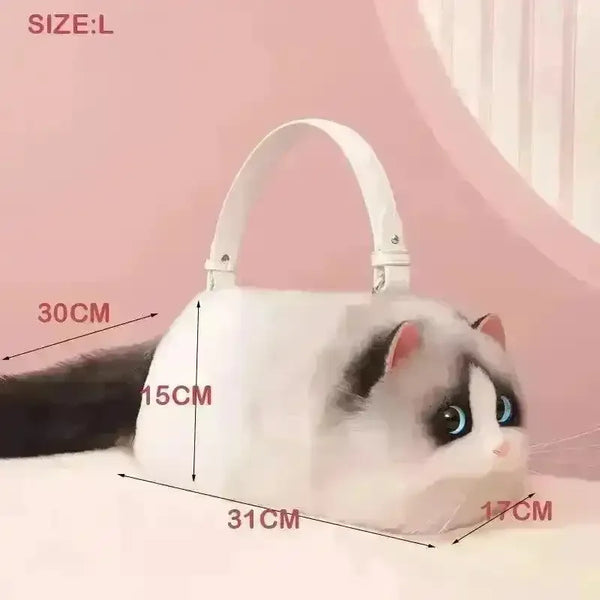 Realistic Handmade Cat Plush Handbag - Bear Hugs