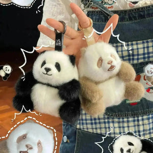 Realistic Panda Plush Keychain - Bear Hugs