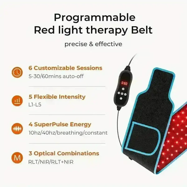 Red Infrared Light Therapy Lumbar Belt - Bear Hugs