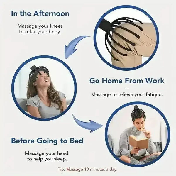 RelaxMe Octopus Electronic Head Massager - Bear Hugs