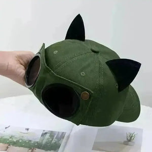 Retro Aviator Hat with Glasses - Bear Hugs