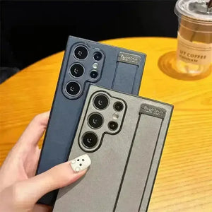 Retro Leather Bracket Texture Case (For Samsung) - Bear Hugs