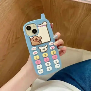 Retro Phone Design Phone Case (For iPhones) - Bear Hugs