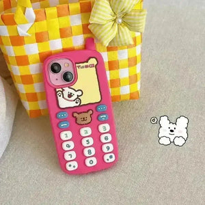 Retro Phone Design Phone Case (For iPhones) - Bear Hugs
