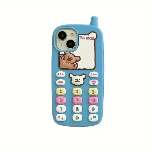 Retro Phone Design Phone Case (For iPhones) - Bear Hugs