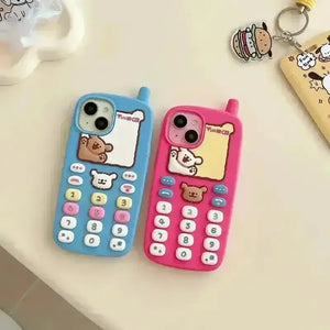 Retro Phone Design Phone Case (For iPhones) - Bear Hugs