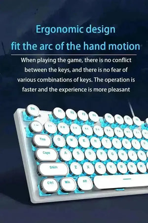 Retro-Style MageGee Mechanical Gaming LED Backlit Keyboard - Bear Hugs