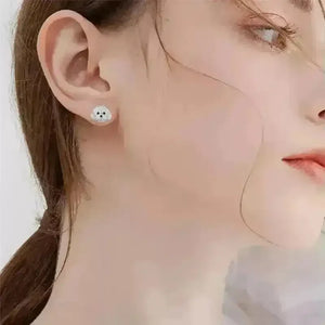 Rhinestone Maltese Dog Stud Earrings - Bear Hugs