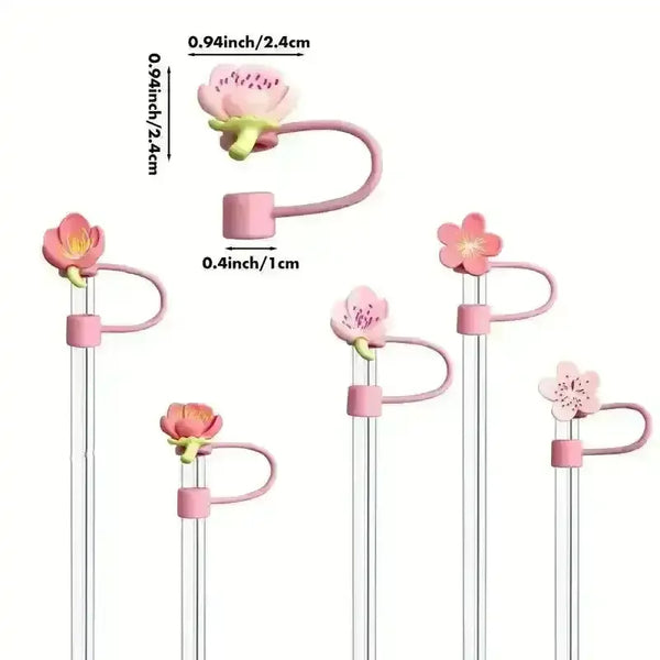 Sakura Flowers Silicon Toppers for Stanley Cup (8 Pcs) - Bear Hugs