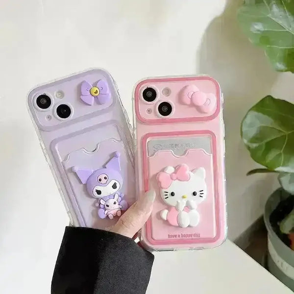 Sanrio Characters Card Holder Phone Case (For iPhones) - Bear Hugs