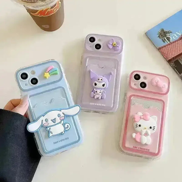 Sanrio Characters Card Holder Phone Case (For iPhones) - Bear Hugs
