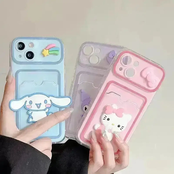 Sanrio Characters Card Holder Phone Case (For iPhones) - Bear Hugs