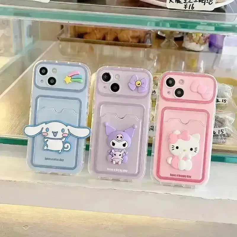 Sanrio Characters Card Holder Phone Case (For iPhones) - Bear Hugs