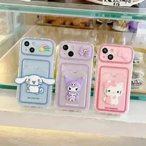 Sanrio Characters Card Holder Phone Case (For iPhones) - Bear Hugs