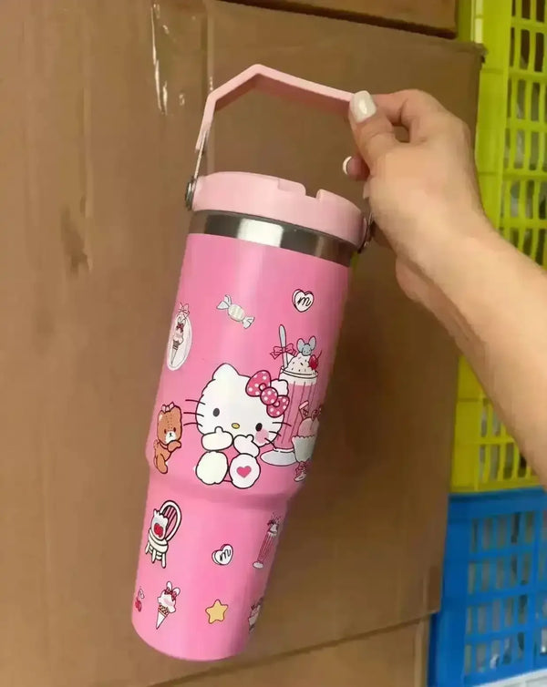 Sanrio Characters Flip Straw Bottle (30 oz) - Bear Hugs