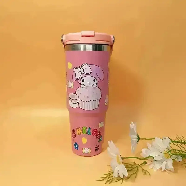 Sanrio Characters Flip Straw Bottle (30 oz) - Bear Hugs