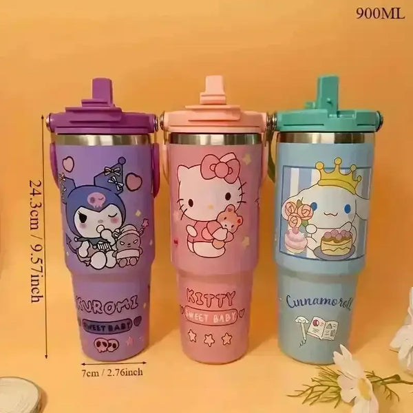 Sanrio Characters Flip Straw Bottle (30 oz) - Bear Hugs