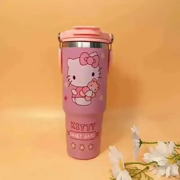 Sanrio Characters Flip Straw Bottle (30 oz) - Bear Hugs