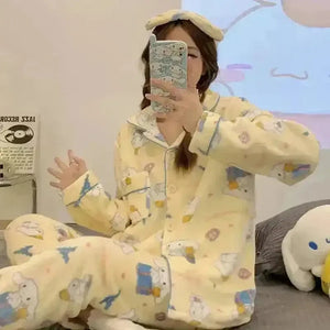 Sanrio Fluffy Pajamas Set - Bear Hugs