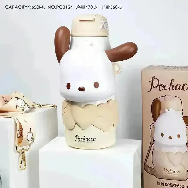 Sanrio Heart and Face Series Insulated Bottle (650 ml) - Bear Hugs