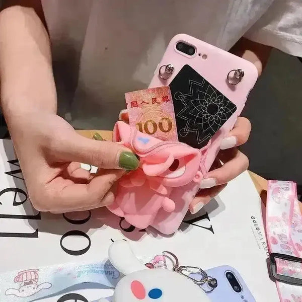 Sanrio Kuromi & Friends Wallet TPU Case (For iPhones) - Bear Hugs