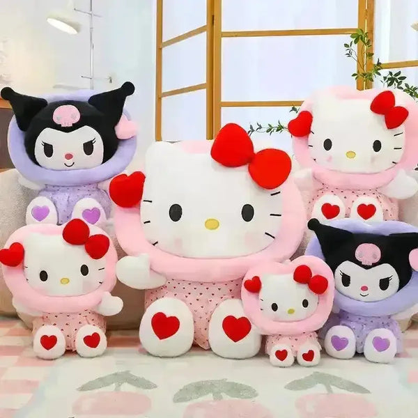 Sanrio Kuromi Hello Kitty Heart Plushies - Bear Hugs