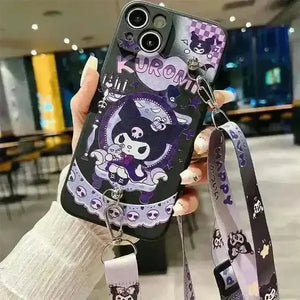 Sanrio Kuromi Lanyard Pearl Beads Phone Case (For iPhones) - Bear Hugs