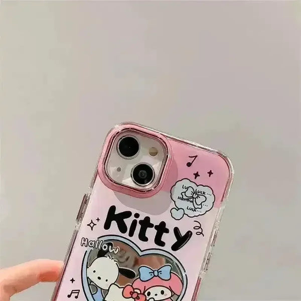 Sanrio Mini Pink Mirror Case (For iPhones) - Bear Hugs