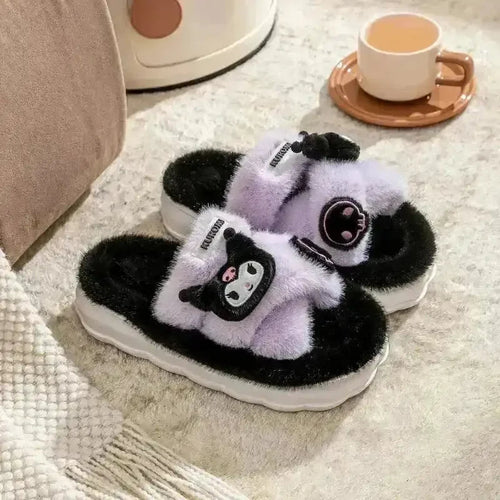 Sanrio Plush Cross Fluffy Slippers - Bear Hugs