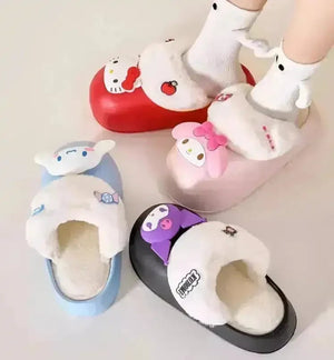 Sanrio Plush Thick-soled Slippers - Bear Hugs