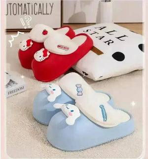 Sanrio Plush Thick-soled Slippers - Bear Hugs