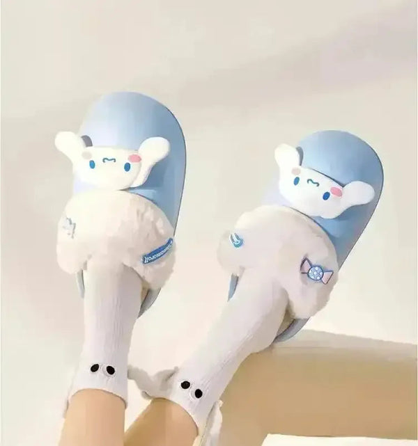 Sanrio Plush Thick-soled Slippers - Bear Hugs