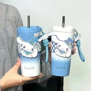Sanrio Straw Thermos Cup (650 ml) - Bear Hugs
