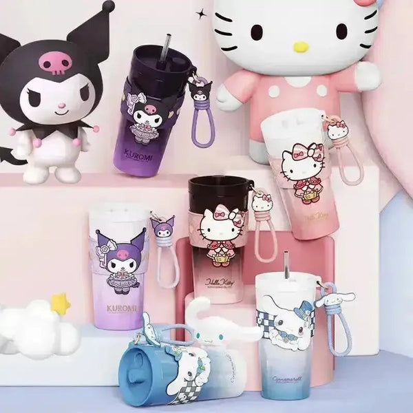 Sanrio Straw Thermos Cup (650 ml) - Bear Hugs