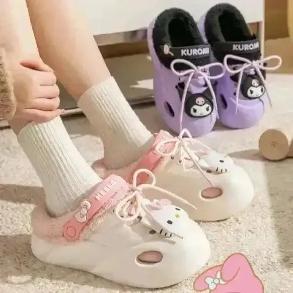 Sanrio Winter Warm Plush Clogs - Bear Hugs