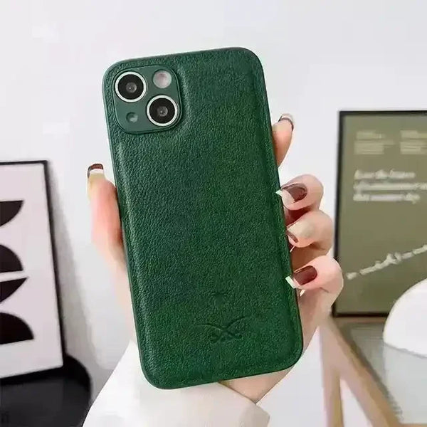 Saudi Tree Leather Marked Phone Case (For iPhones) - Bear Hugs