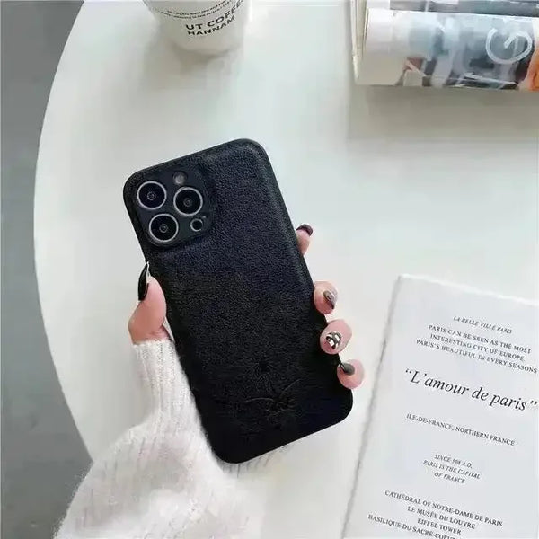 Saudi Tree Leather Marked Phone Case (For iPhones) - Bear Hugs