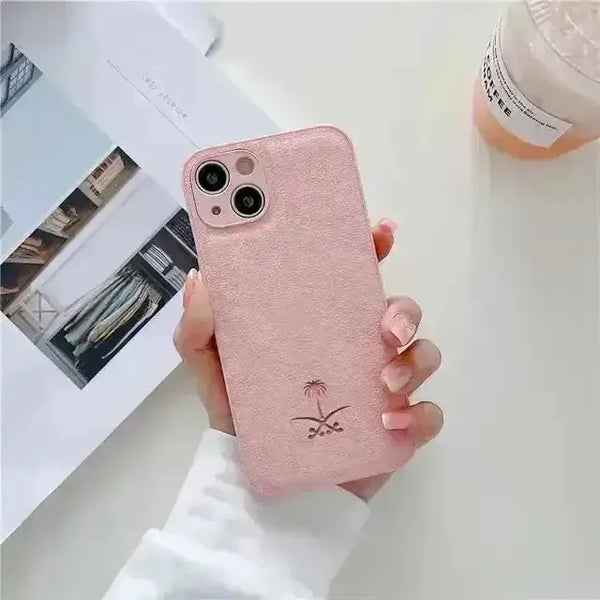 Saudi Tree Leather Marked Phone Case (For iPhones) - Bear Hugs