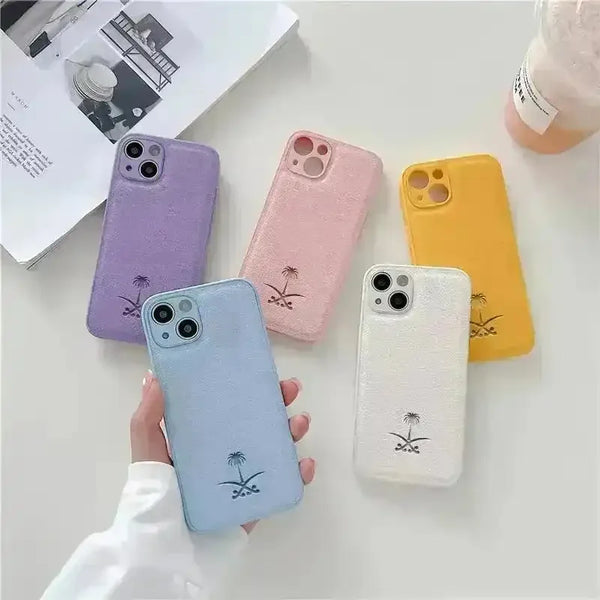Saudi Tree Leather Marked Phone Case (For iPhones) - Bear Hugs